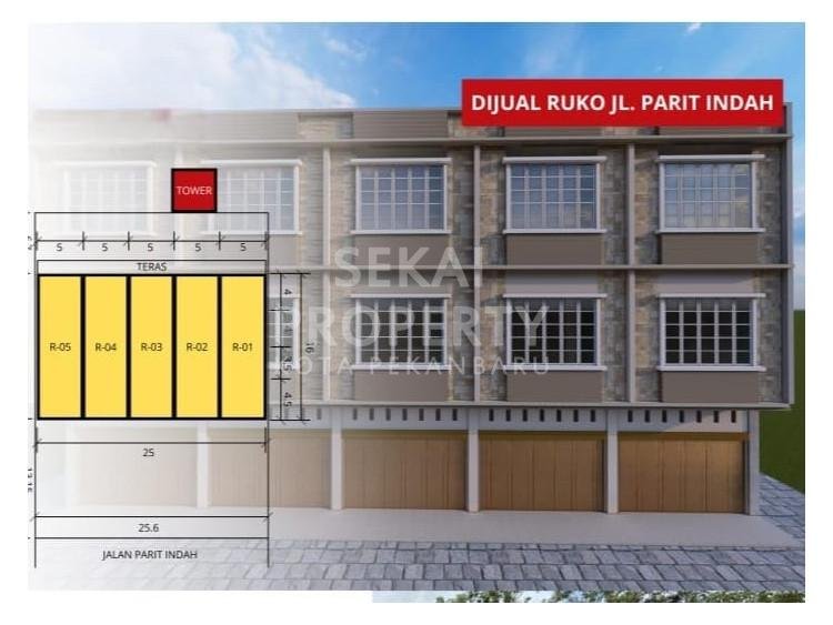 Dijual Ruko Baru 3 Lantai di Parit Indah