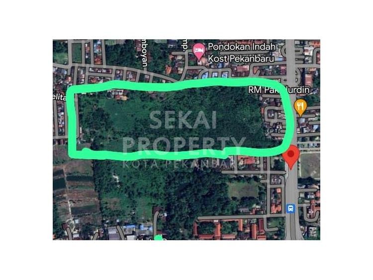 DIJUAL SEBIDANG TANAH +/- 8,5 HA LOKASI TEPI JALAN HR. SOEBRANTAS / PANAM - PEKANBARU
