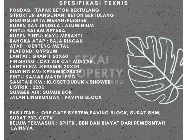 DIJUAL RUMAH CLUSTER BARU LOKASI NANGKA PEKANBARU