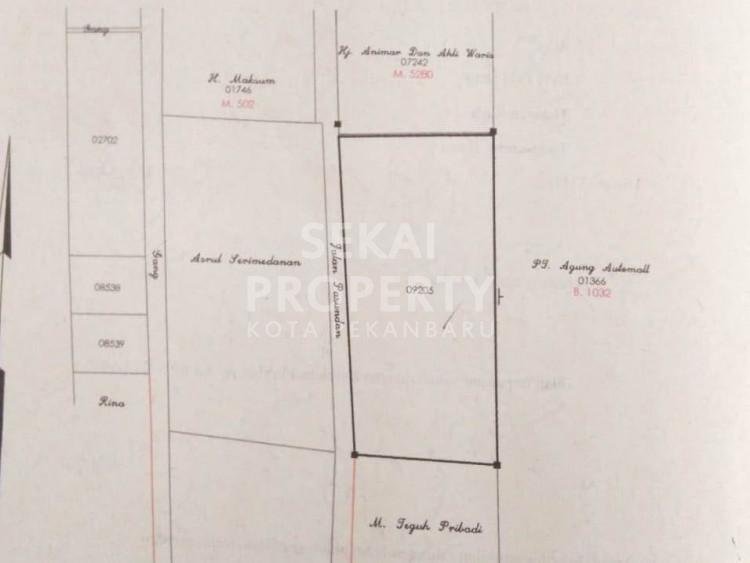 Dijual Tanah 2.554 m2 Jl. Harapan Raya, Tenayan Raya, Pekanbaru
