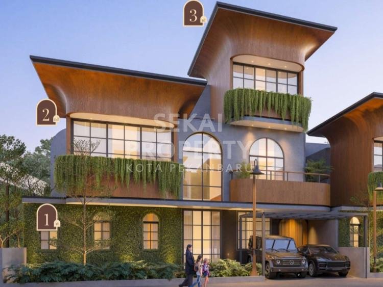 DIJUAL PERUMAHAN CLUSTER MEWAH BARU 2 LANTAI LOKASI DEKAT JL.SUDIRMAN-PEKANBARU
