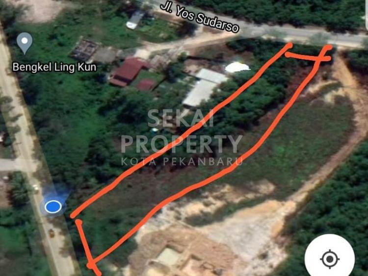 Dijual tanah tengah kota di Jl. Yos Sudarso / Rumbai